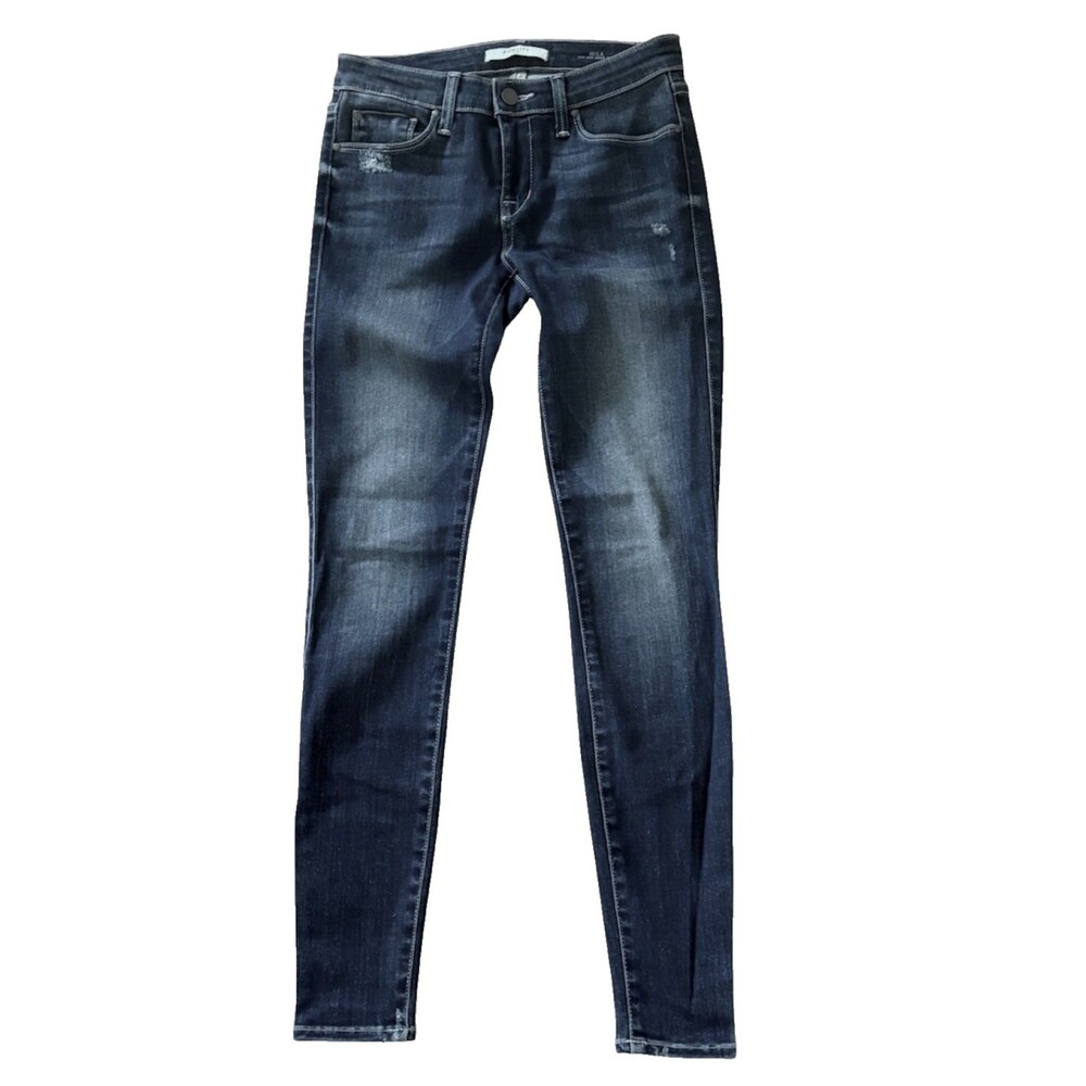Fidelity Denim Low Rise Ankle Jeans Dark Wash Blue Stretch USA Made Slim Fit 25